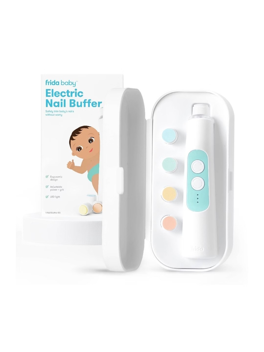 Frida Baby Electric Nail Buffer - White with Teal Accent